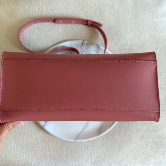 Mansur Gavriel  Mini Mini Sun Leather Shoulder Crossbody Top Handle Bag Pink - Picture 3 of 7